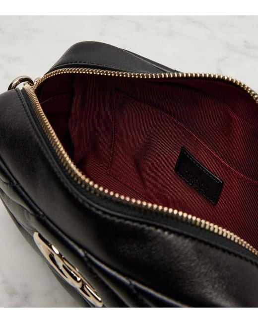 Gucci Black Gg Marmont Small Leather Crossbody Bag