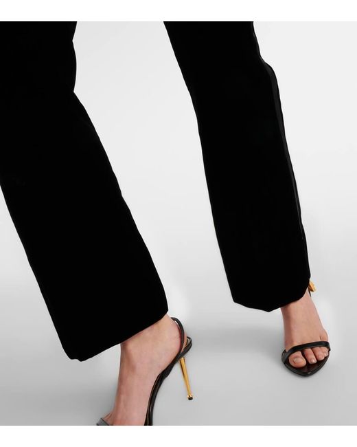 Pantalones rectos Wallis de terciopelo Tom Ford de color Black