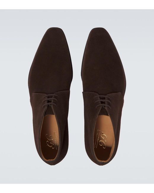 George Cleverley Brown Nathan Suede Ankle Boots for men