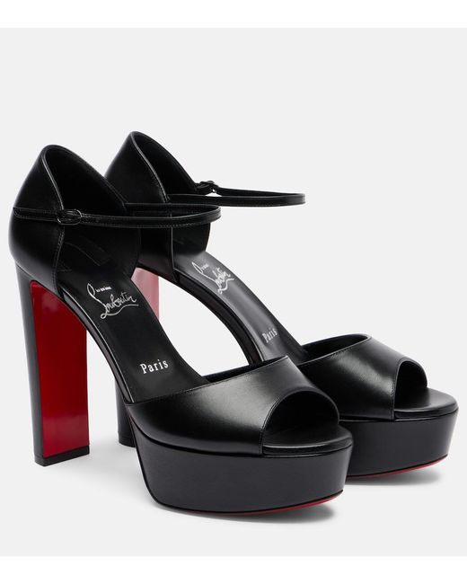 Christian Louboutin Black Sandaloo 130 Leather Heeled Sandals