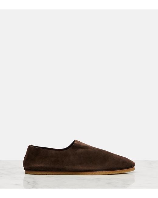 The Row Brown Perrick Suede Ballet Flats