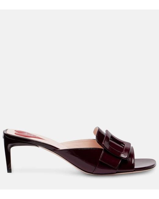 Roger Vivier Brown Viv' Canard 55 Leather Mules