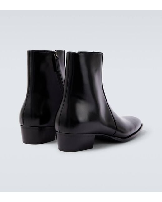 Bottines Roman En Cuir Saint Laurent pour homme en coloris Black