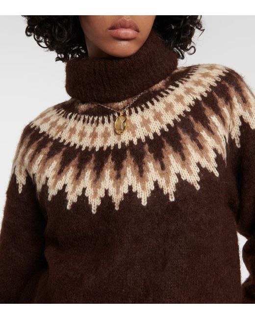 Jersey de cuello alto de mezcla de lana Polo Ralph Lauren de color Brown