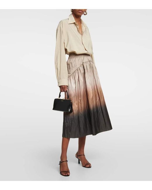 Jupe Imprimee En Satin A Taille Haute Vince en coloris Multicolor