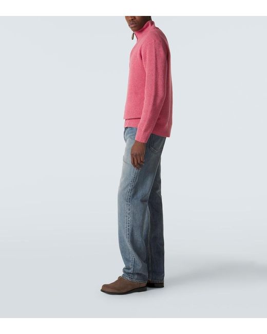 J.W. Anderson Pink Wool And Cotton Half-Zip Sweater for men