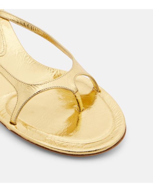 Acne Metallic Leather Thong Sandals