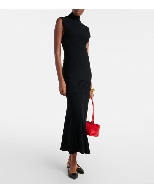 Gianvito Rossi Black Cutout Leather Slingback Flats