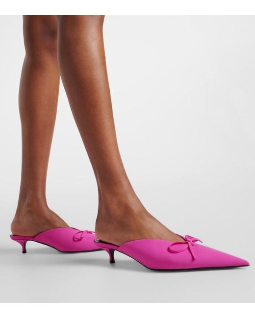 Balenciaga Pink Knife Bow Mules