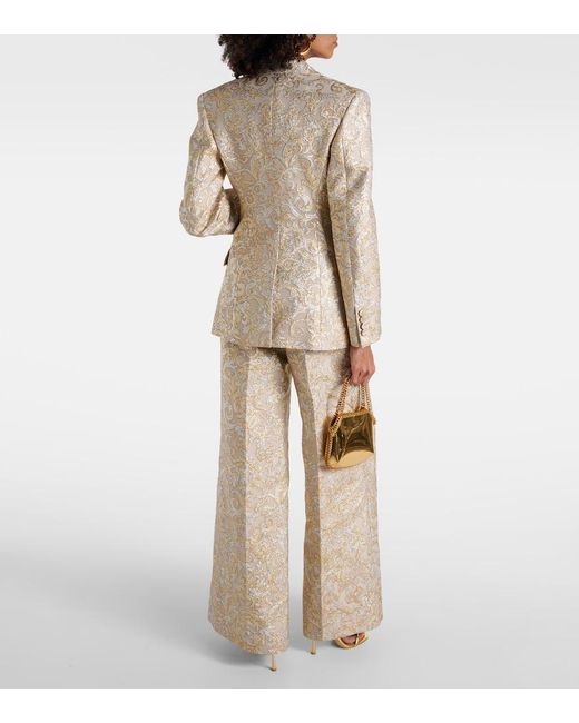 Stella McCartney Natural Single-Breasted Brocade Blazer