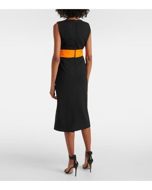 Carolina Herrera Black Wool Cocktail Dress