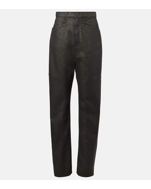 Lemaire Black Weite High-Rise-Hose Aus Baumwolle