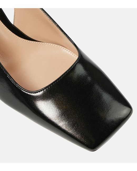 Gianvito Rossi Black Freeda Leather Slingback Pumps