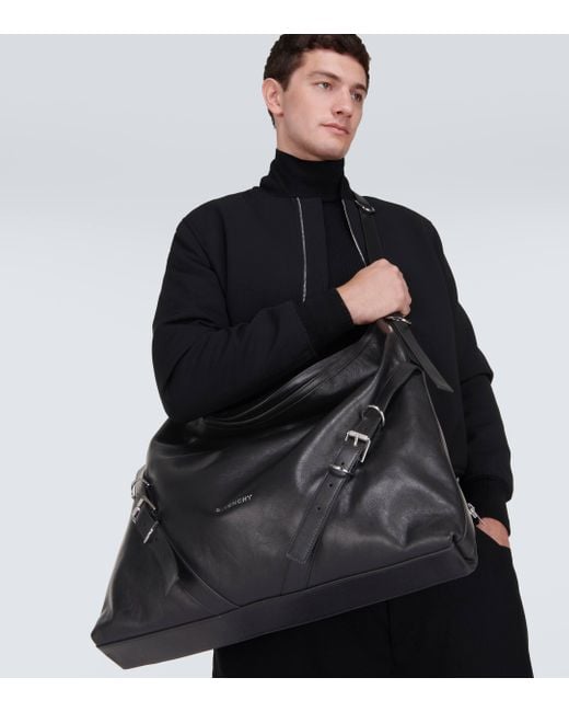 Givenchy Black Voyou Large Leather Shoulder Bag for men