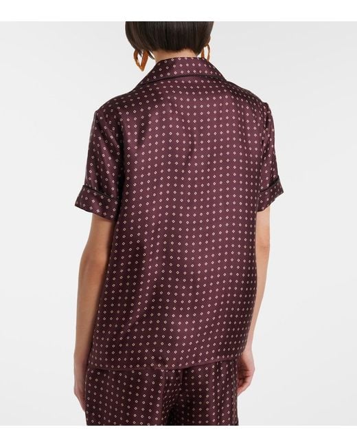 Saint Laurent Red Printed Silk Shirt