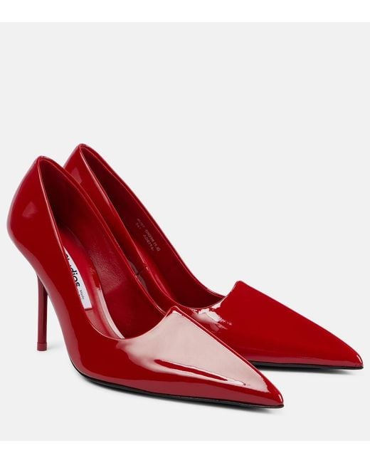 Acne Red Bordisia 190 Patent Leather Pumps