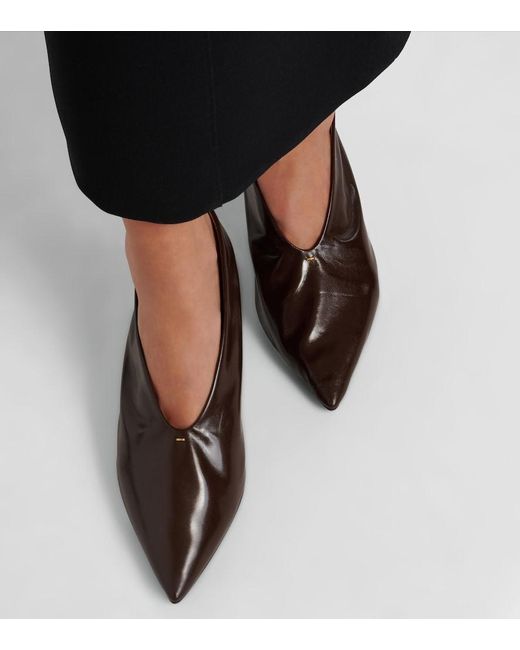 Khaite Brown Miriam Leather Pumps