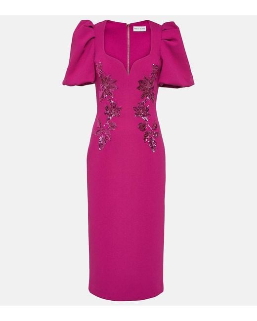Rebecca Vallance Pink Venetia Sequined Midi Dress