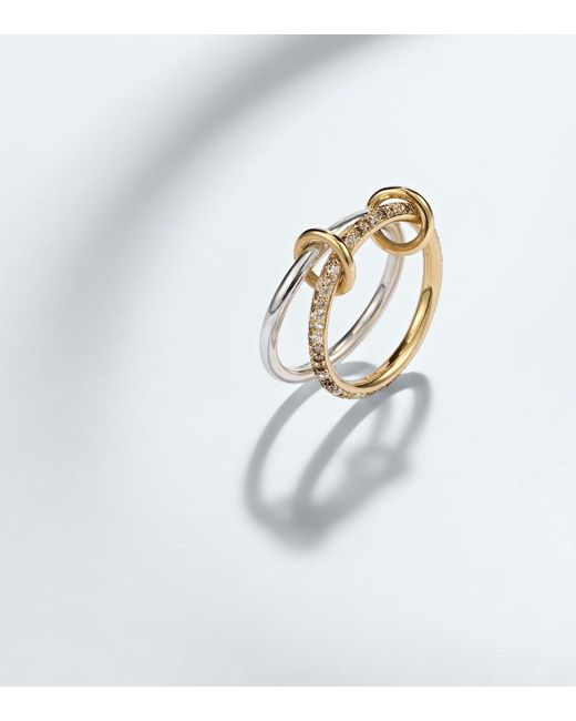 Spinelli Kilcollin White Virgo Petite Sterling And 18Kt Ring With Diamonds for men