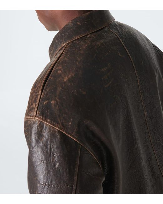 The Row Distressed Lederjacke Orwell in Black für Herren