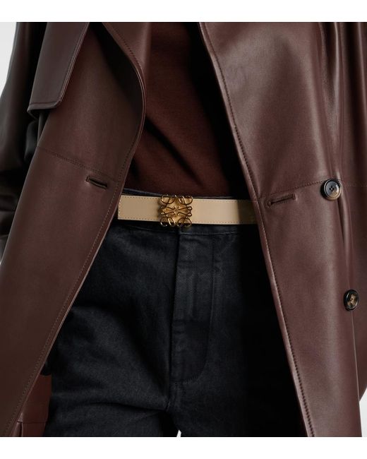 Loewe Brown Anagram Leather Belt