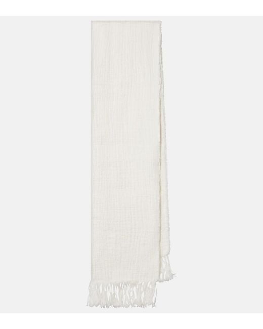 The Row White Kastel Linen Scarf