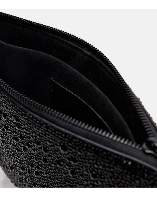 McQueen Black Knuckle Studded Leather Pouch