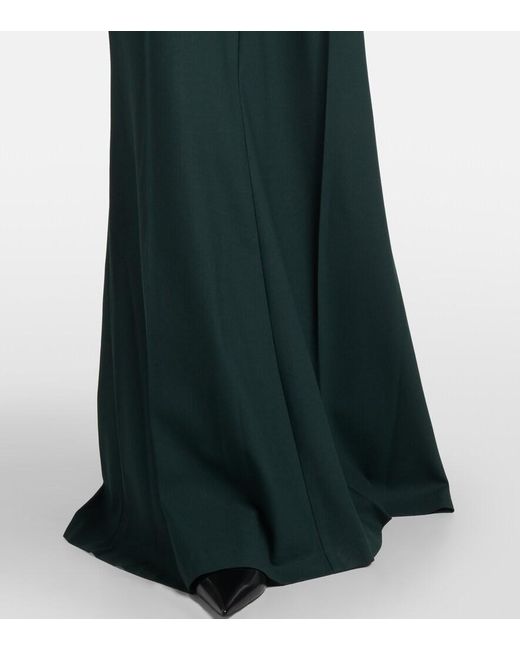 Victoria Beckham Green Asymmetric Maxi Skirt