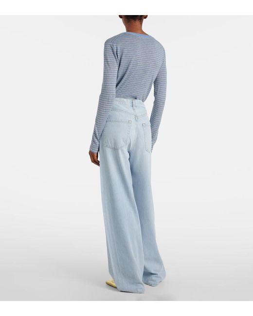 Citizens of Humanity Blue Brynn Low-Rise Wide-Leg Jeans