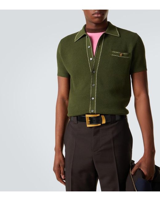 Versace Green Medusa Cotton Polo Shirt for men
