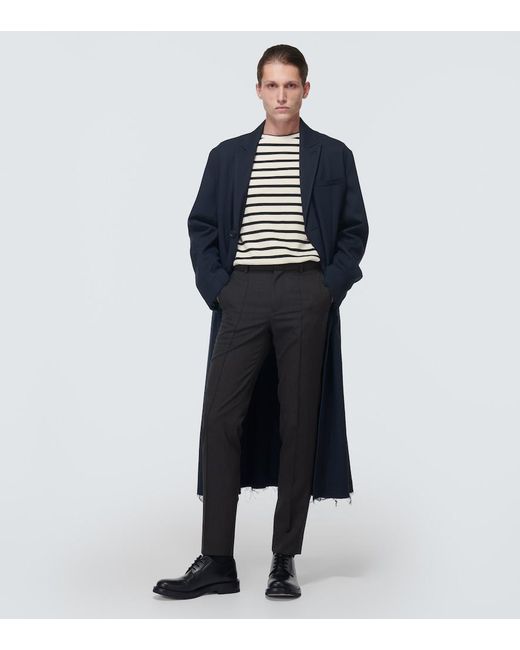 Undercover Blue Low-Rise Wool Slim Pants for men