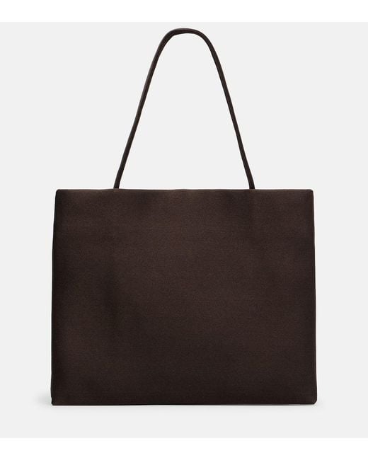 The Row Cecily Satin Shopper in Black | Lyst