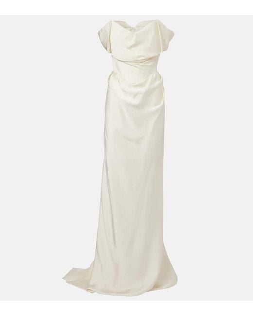 Vivienne Westwood Natural Bridal Robe Nova Cocotte Aus Satin