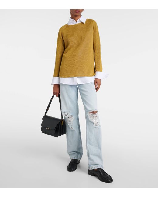 Max Mara Yellow Giolino Linen Sweater