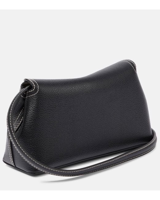 Totême  Black T-lock Small Leather Clutch