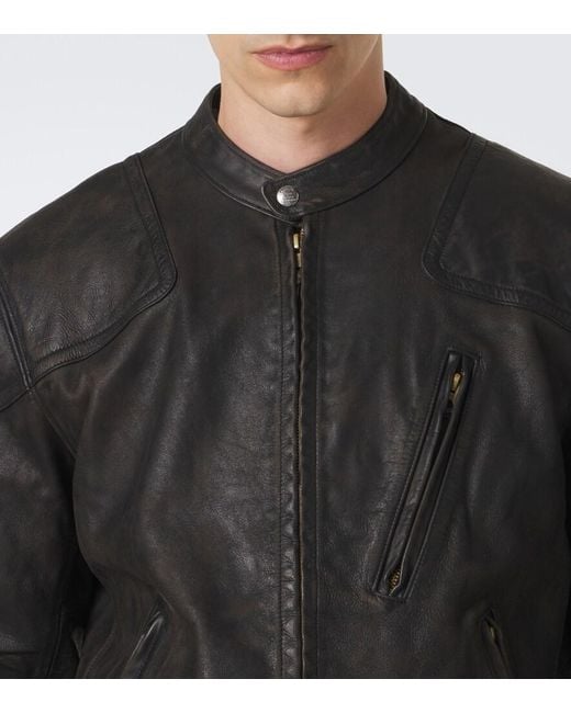 RRL Black Watts Leather Jacket for men