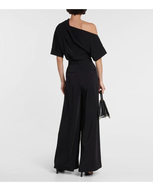 Co. Black High-Rise Jersey Wide-Leg Pants