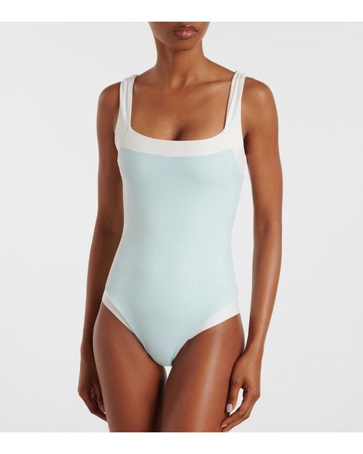 Marysia Swim Blue Bianco Maillot Swimsuit
