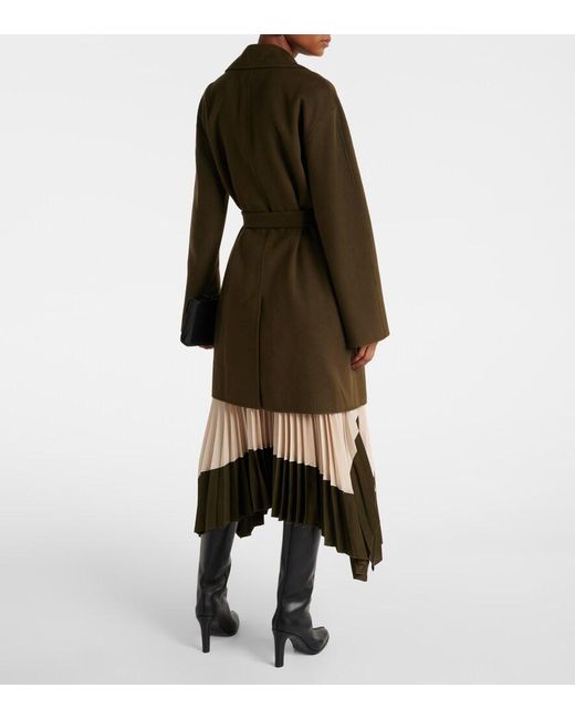 Joseph Green Light Double Face Cranwood Wool And Silk Coat
