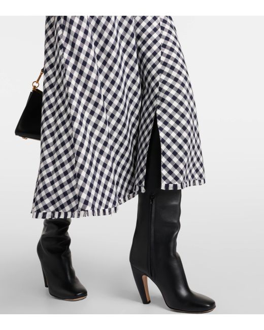 Etro Black Gingham Jacquard Midi Skirt