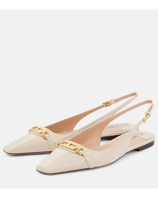 Tom Ford Natural Patent Leather Slingback Flats