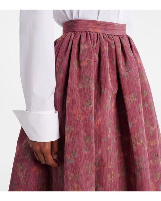 Markarian Red Morgaine Floral Maxi Skirt