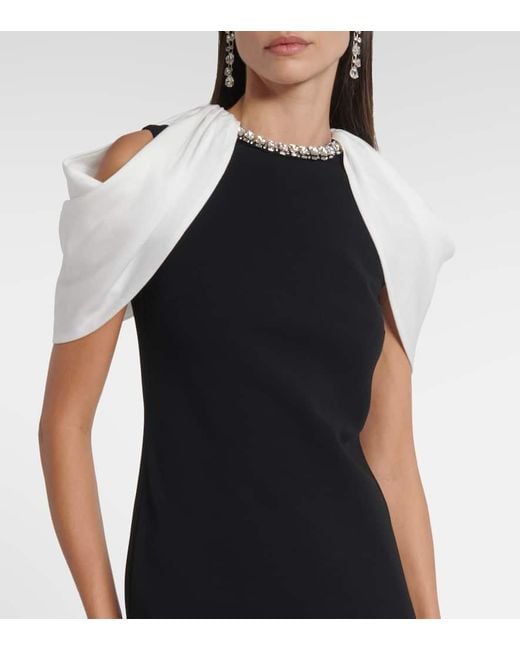 Roland Mouret Black Verzierte Robe Aus Crepe