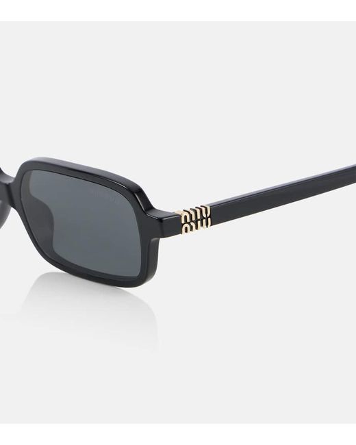 Miu Miu Black Rectangular Sunglasses