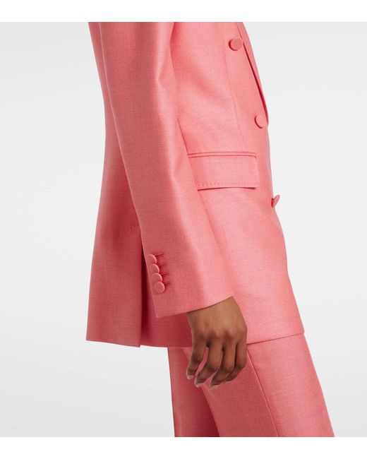 Gabriela Hearst Pink Gavin Silk And Wool Blazer