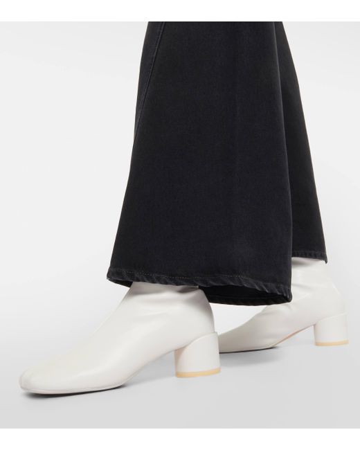 MM6 by Maison Martin Margiela White Leather Ankle Boots