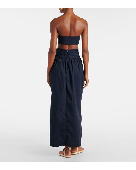Adriana Degreas Blue Cotton Maxi Skirt