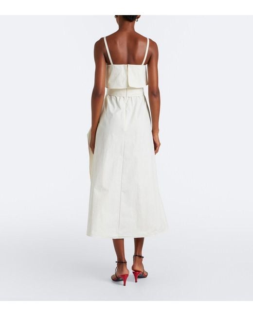 Proenza Schouler Natural Reign Ruffled Cotton-Blend Midi Dress