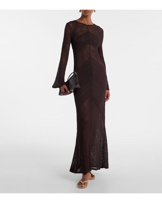 Staud Black Vera Knitted Open-Back Maxi Dress