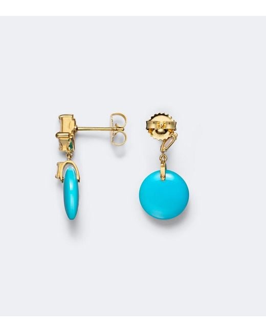 Suzanne Kalan Blue 18Kt Drop Earrings With Diamonds And